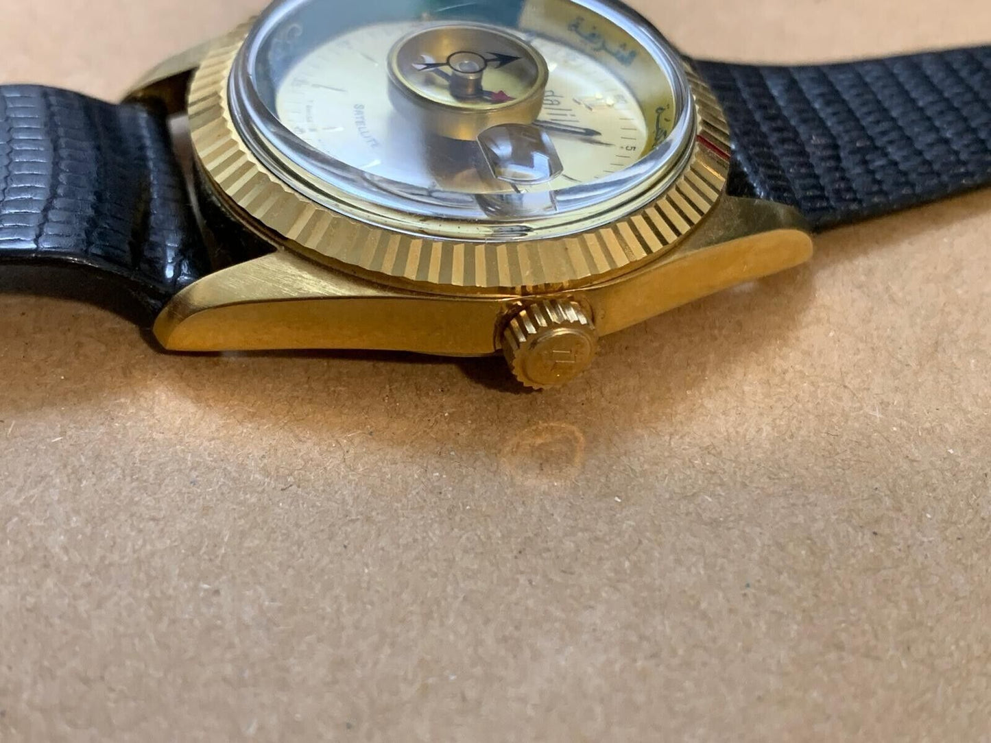 Vintage Dalil Muslim Satellite 1970’s NOS Mens Watch, ETA 2824, Swiss Made 35mm