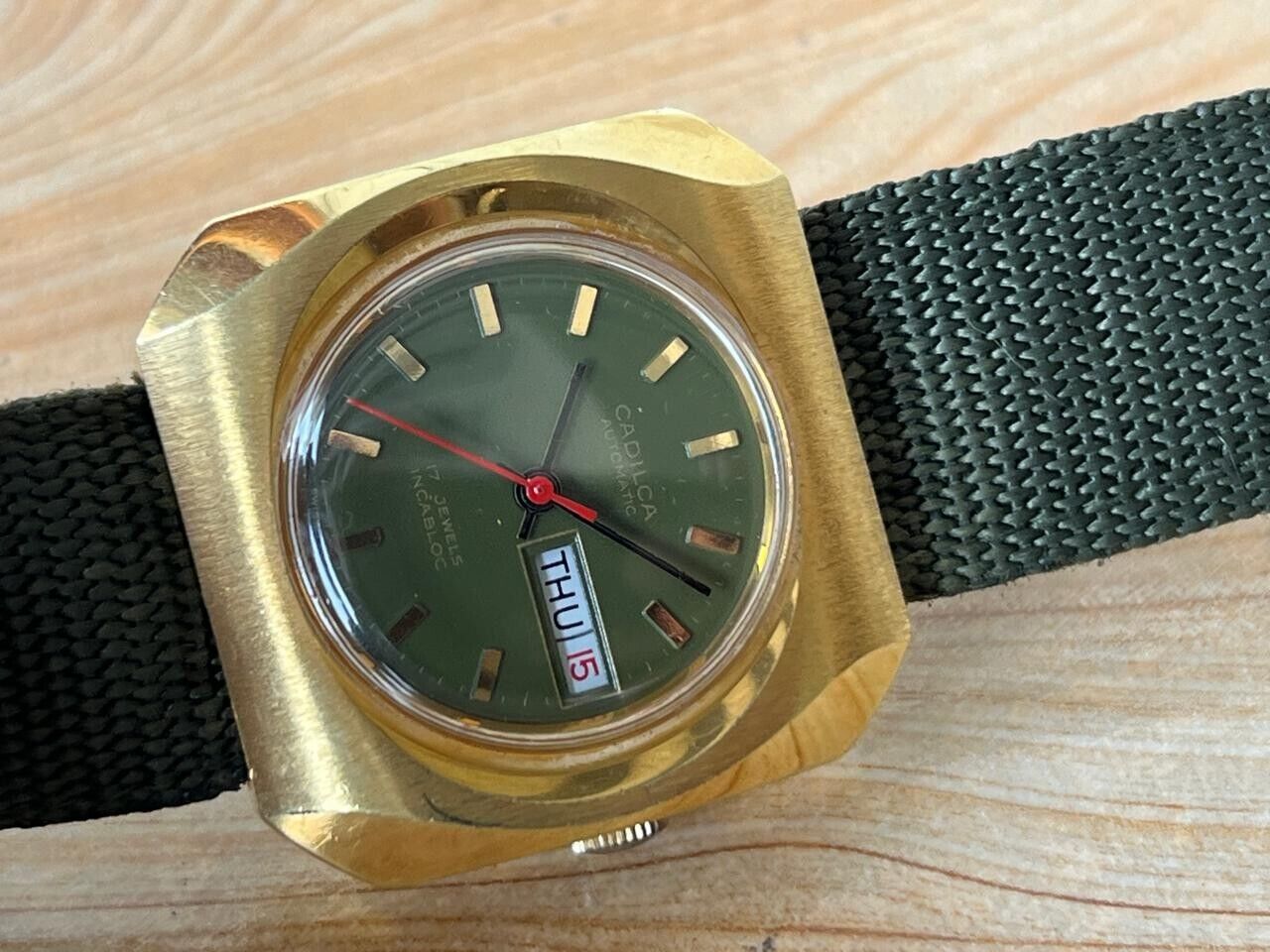 Vintage Cadilca Green Dial Automatic 38mm Men’s Watch, Perfect