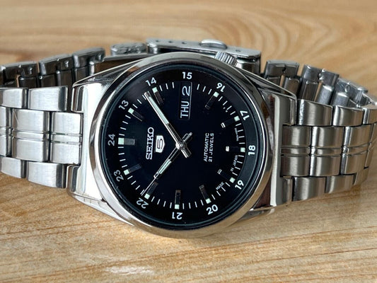 Seiko 5 Railway Dial 7s26-02v0 Automatic 21 Jewels 35mm Men’s Watch, Perfect