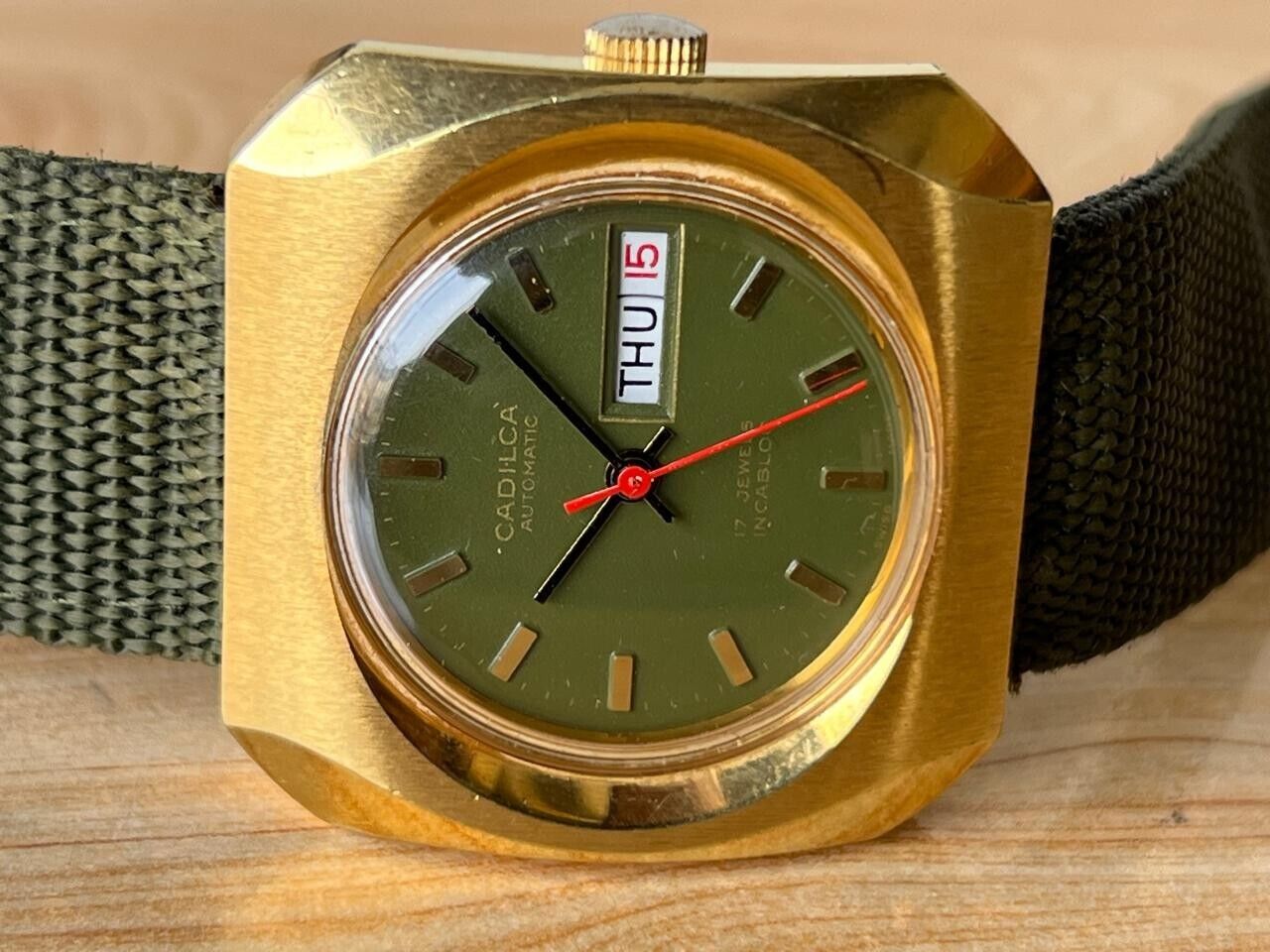 Vintage Cadilca Green Dial Automatic 38mm Men’s Watch, Perfect