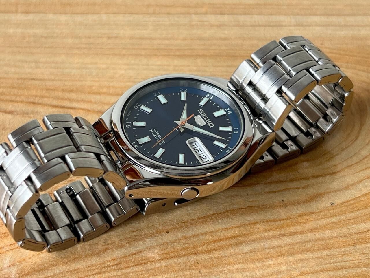 Seiko 5 Railway Dial 7s26-03e0 Automatic 21 Jewels 36mm Men’s Watch, Perfect