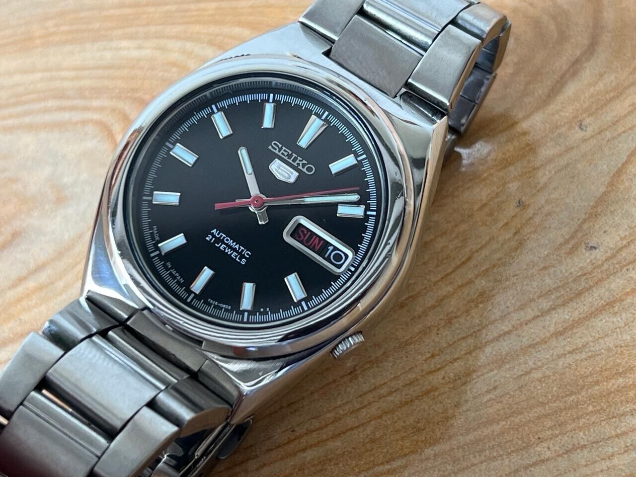 Seiko 5 Black Dial 7s26-02s0 Automatic 37mm Men’s Watch, Perfect
