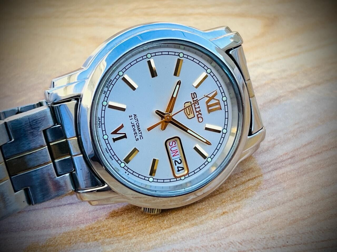 Seiko 5 Automatic White Dial 21 Jewels 7s26-03S0 Japan 37mm