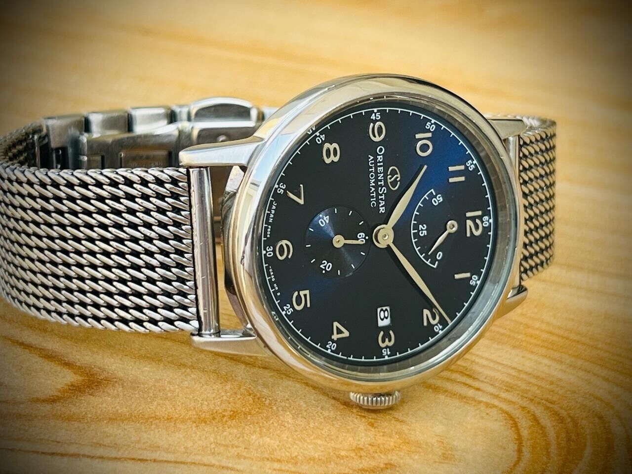 Orient Star Blue Dial Automatic Mens Japan Watch 40mm Discontinued Model