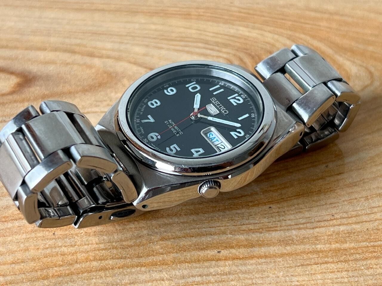 Seiko 5 Black Dial 7s26-02s0 Automatic 21 Jewels 36mm Men’s Watch, Perfect