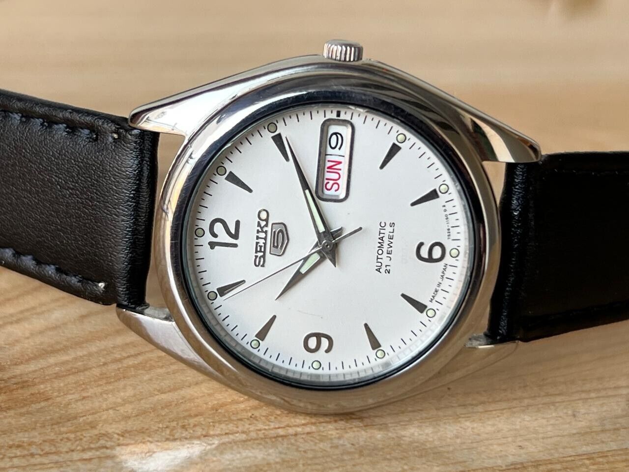Vintage Seiko 5 White Dial 7s26-0060 Automatic 37mm Men’s Watch, Perfect
