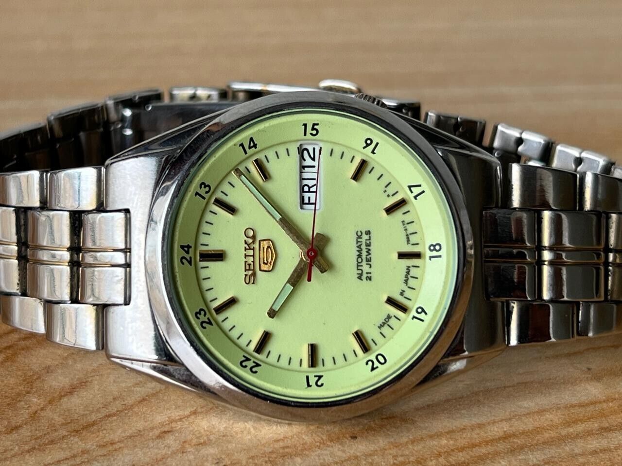 Seiko 5 Railway Lume Dial Automatic 21 Jewels 7S26-02C0 35mm Men’s Watch