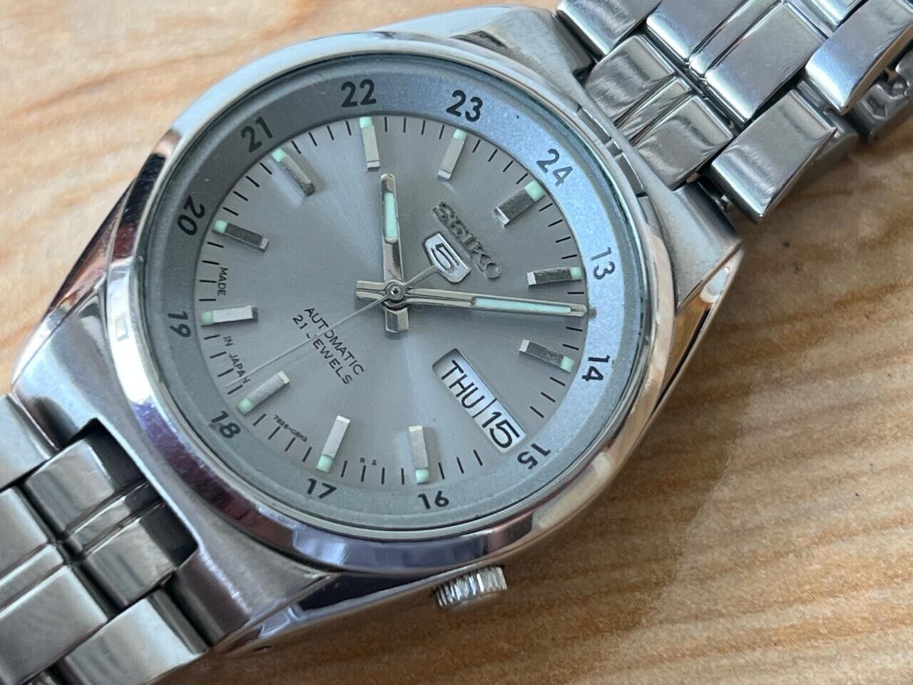 Seiko 5 Railway Dial 7s26-02c0 Automatic 21 Jewels 36mm Men’s Watch, Perfect
