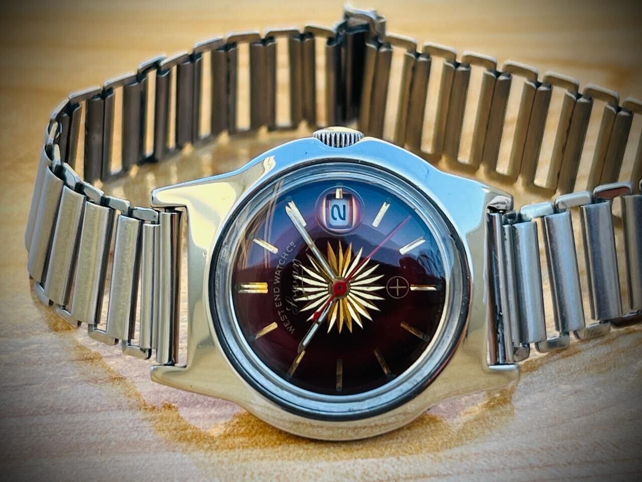 Vintage West End Emerald Dial Manual Wind Gents Watch 31mm Swiss Made