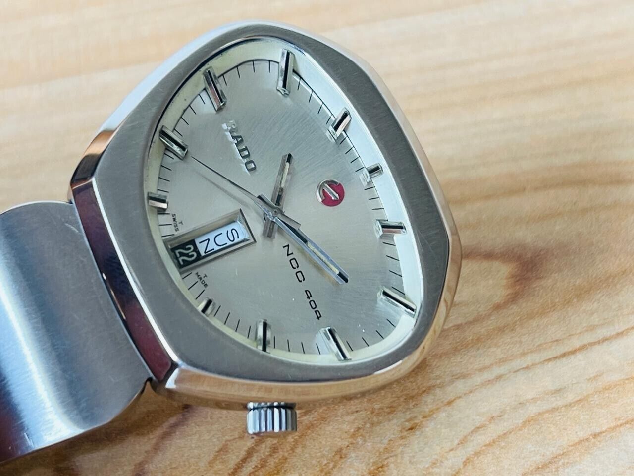Vintage Rado NCC 404 NOS Silver Dial Automatic Mens Watch, Ultra Rare