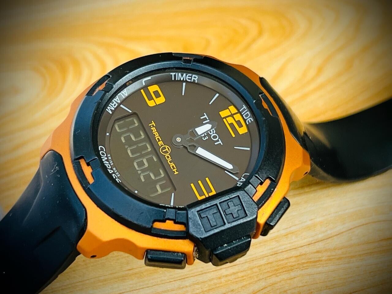Tissot T-Race Touch Digital 46mm Mens Watch, Swiss, Aluminium Orange Mens Watch
