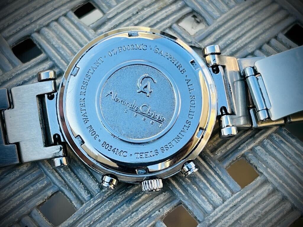 Alexandre Christie Chronograph 30m White Dial Sapphire Japan Made 38mm - Grab A Watch Co