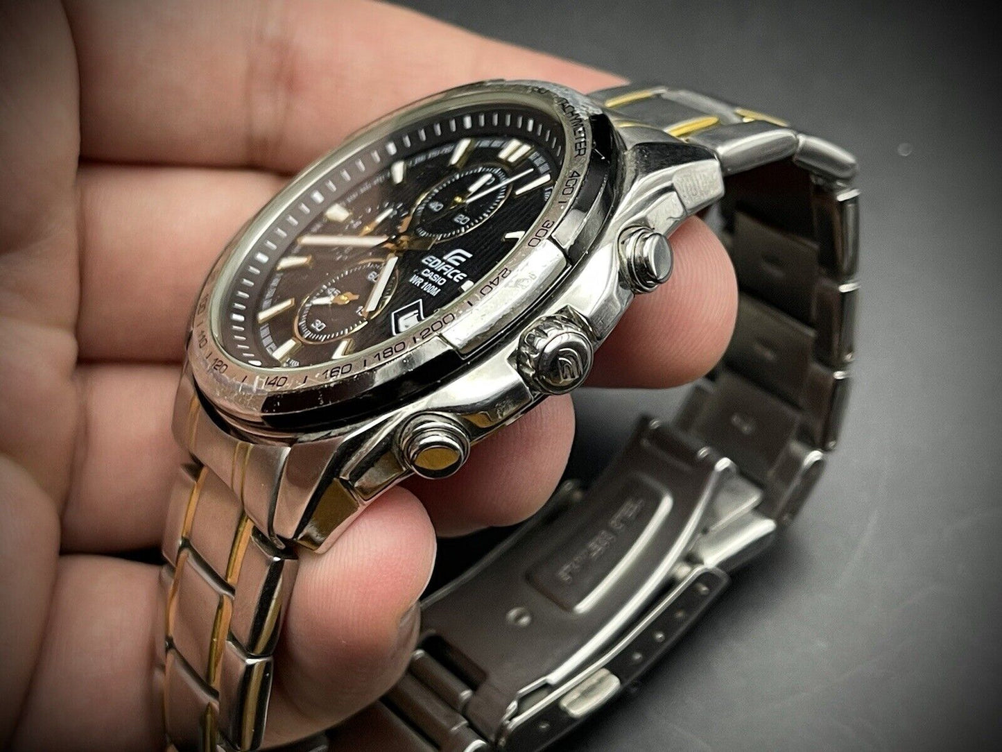 Beautiful Casio Edifice WR 100m Chronograph Gents Watch, Quartz, Beautiful Gift - Grab A Watch Co