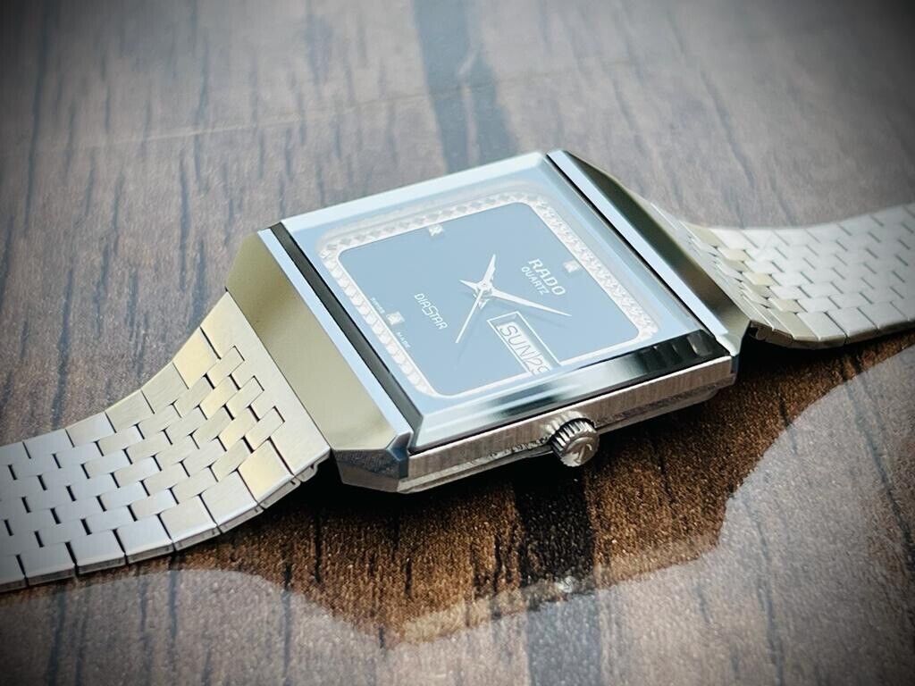 Beautiful Rado Diastar 31mm Diamond Black Dial Slim Quartz Mens Watch Swiss - Grab A Watch Co