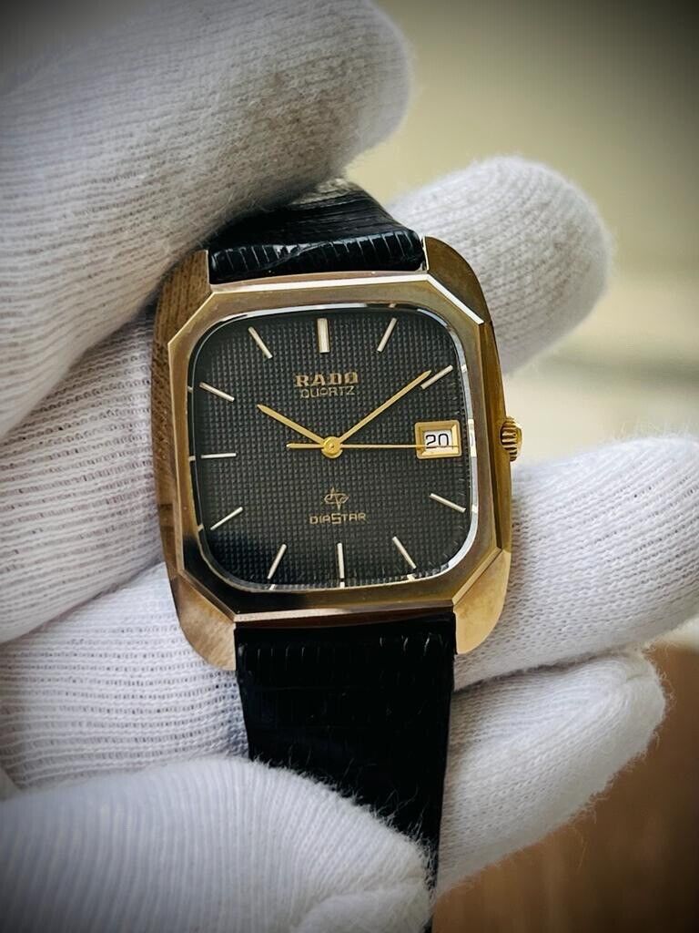 Beautiful Rado Diastar 32mm Black Dial Slim Quartz Mens Watch Swiss - Grab A Watch Co