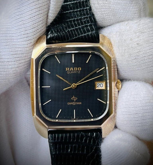 Beautiful Rado Diastar 32mm Black Dial Slim Quartz Mens Watch Swiss - Grab A Watch Co