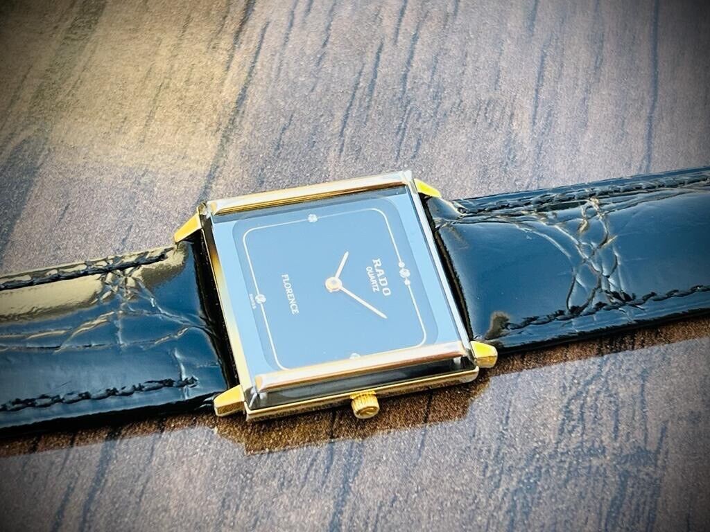 Beautiful Rado Florence 30mm Black Diamond Dial Slim Quartz Unisex Watch Swiss - Grab A Watch Co