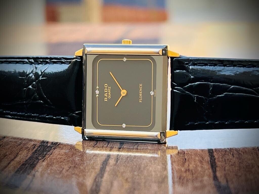 Beautiful Rado Florence 30mm Black Diamond Dial Slim Quartz Unisex Watch Swiss - Grab A Watch Co