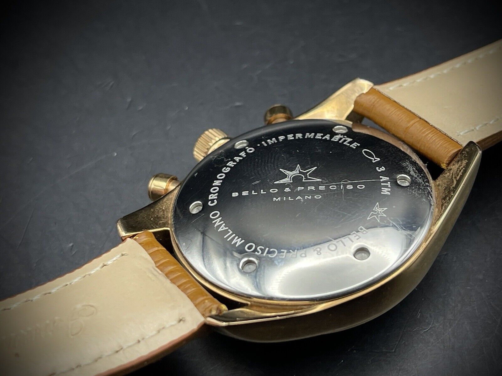 Bello & Preciso Milano Italain Mens Watch Chronograph Green Dial NOS Quartz 40mm - Grab A Watch Co