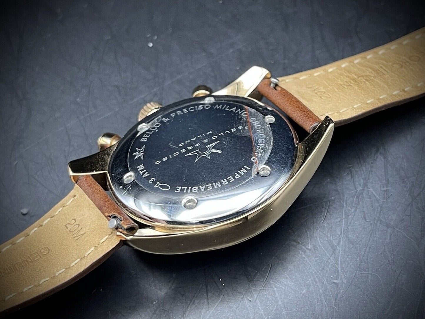 Bello & Preciso Milano Italain Mens Watch Chronograph Green NOS Quartz 40mm - Grab A Watch Co