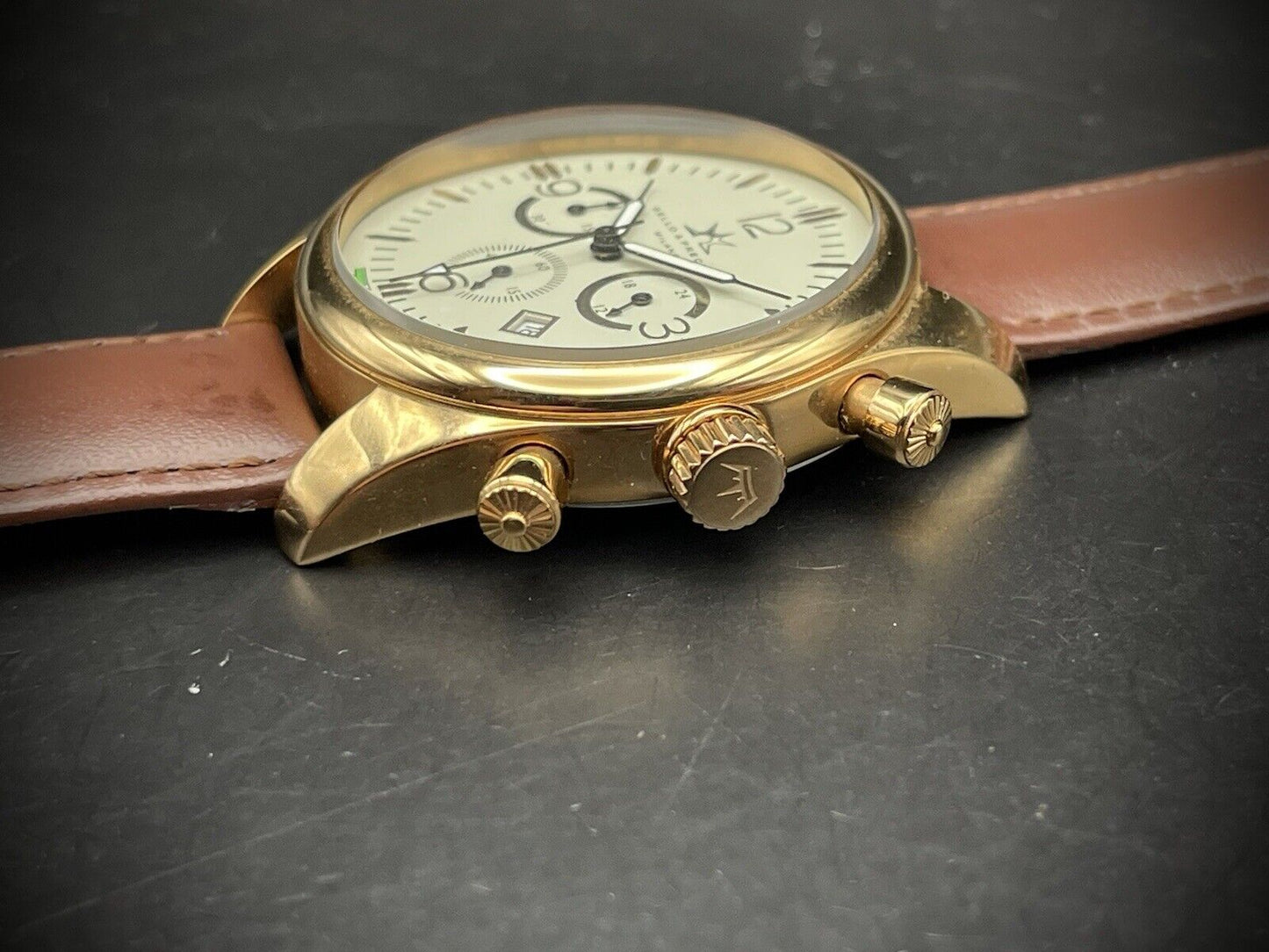 Bello & Preciso Milano Italain Mens Watch Chronograph Rare Dial NOS Quartz 40mm - Grab A Watch Co