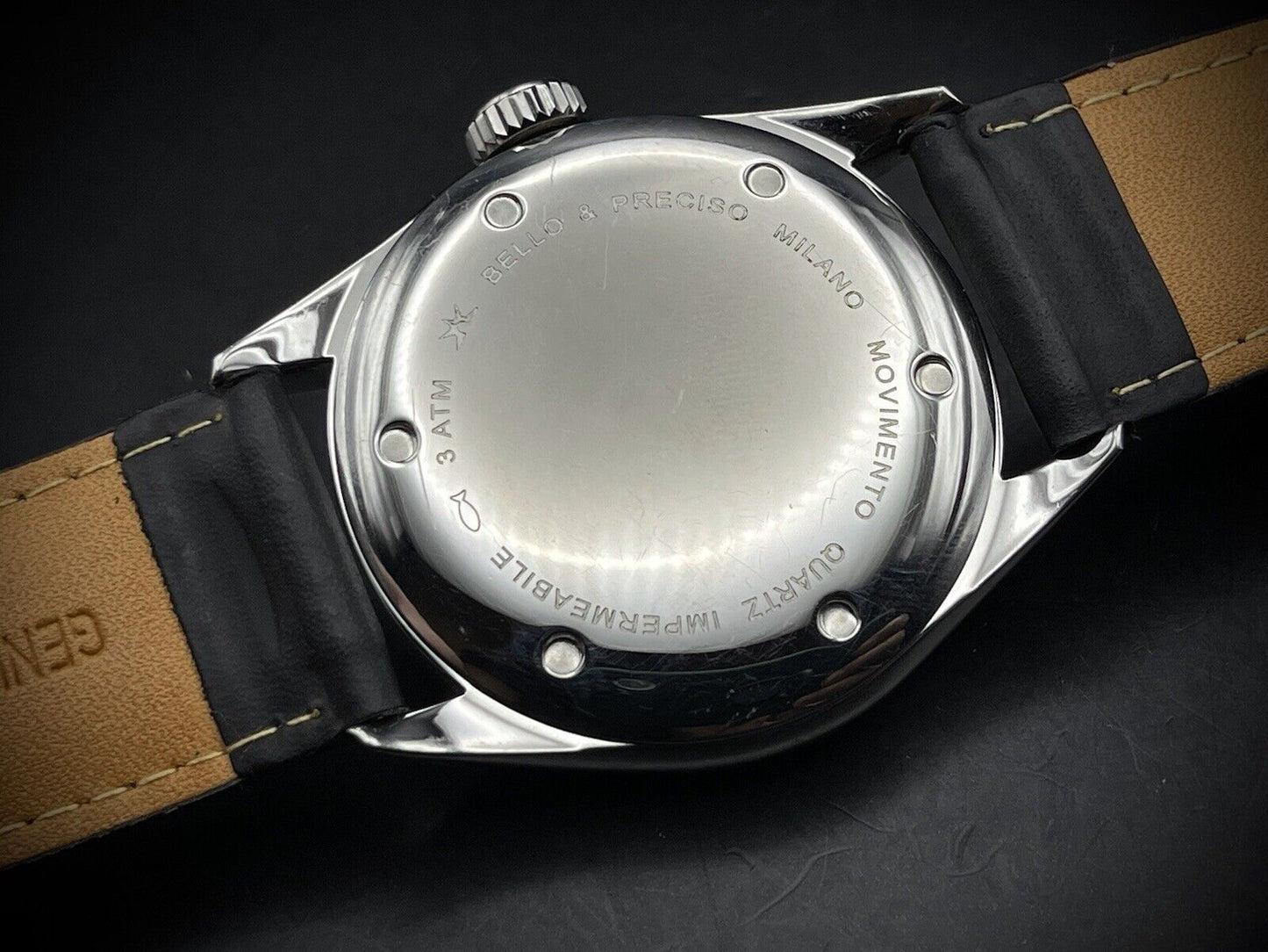 Bello & Preciso Milano Italain Mens Watch NOS Blue Dial Automatic 43mm - Grab A Watch Co