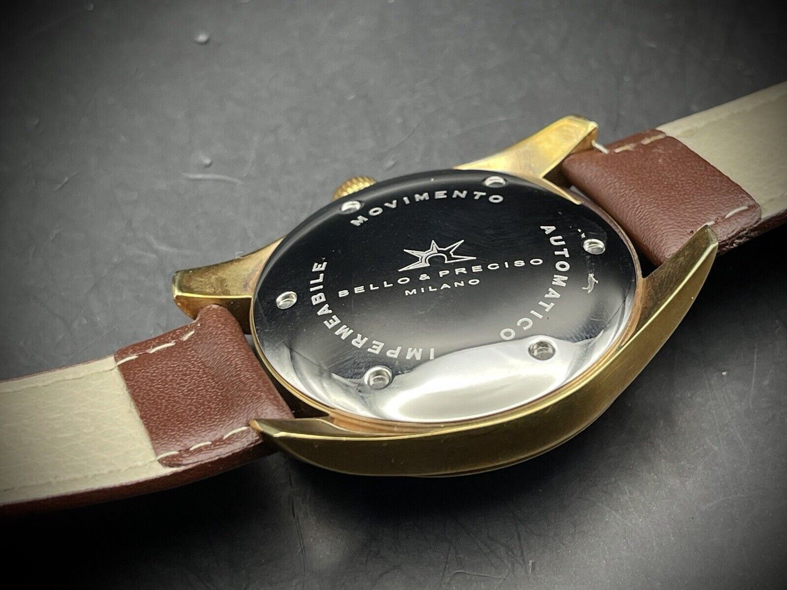 Bello & Preciso Milano Italain Mens Watch NOS Pink Dial Automatic 40mm - Grab A Watch Co