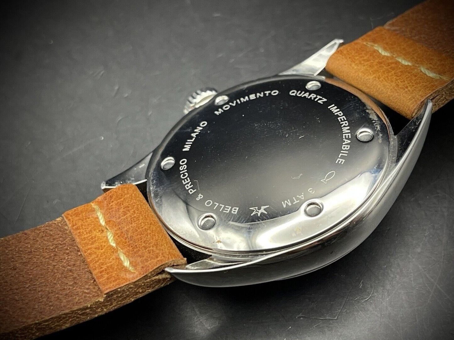 Bello & Preciso Milano Italain Mens Watch NOS Red Dial Automatic 43mm - Grab A Watch Co