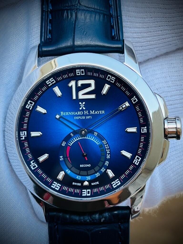 Bernhard H. Mayer Blue Drift Glider Quartz Gents Watch, Perfect, 45mm - Grab A Watch Co