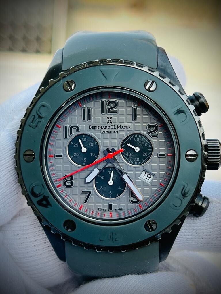Bernhard H. Mayer Jumbo Size Chronograph 48mm Mens Watch, Swiss made - Grab A Watch Co