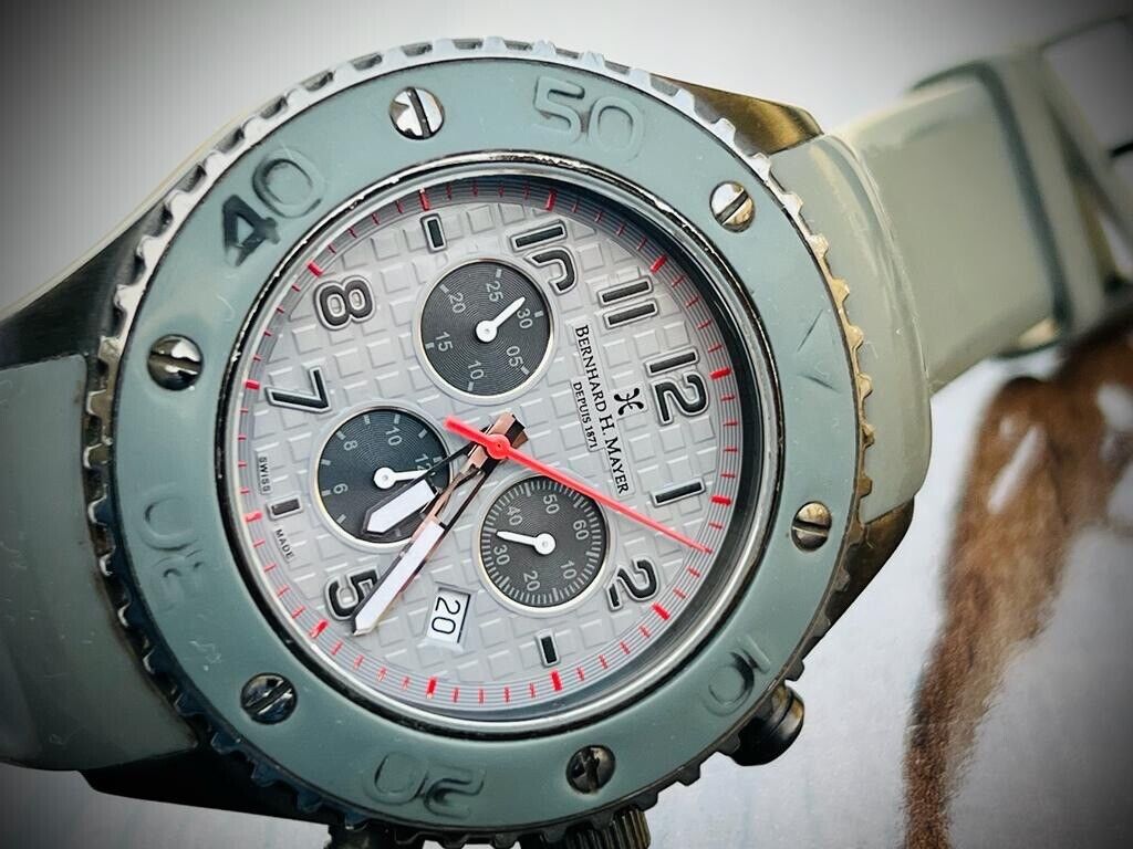 Bernhard H. Mayer Jumbo Size Chronograph 48mm Mens Watch, Swiss made - Grab A Watch Co