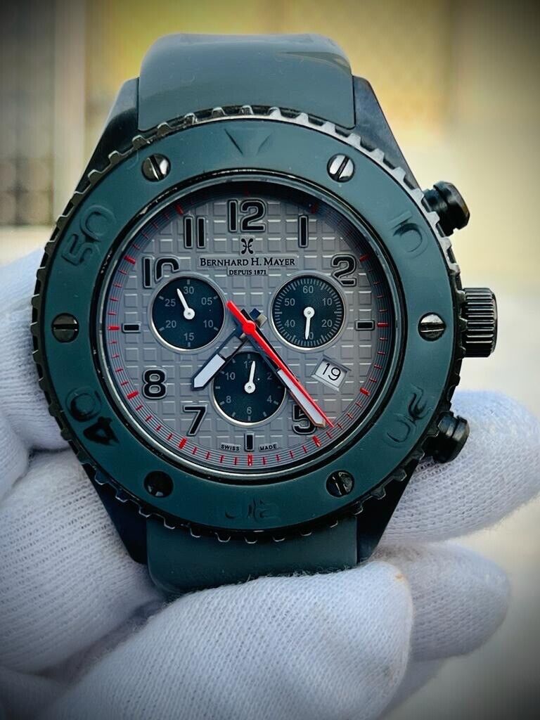 Bernhard H. Mayer Jumbo Size Chronograph 48mm Mens Watch, Swiss made - Grab A Watch Co