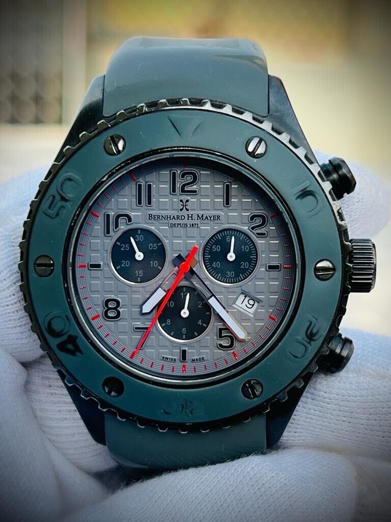 Bernhard H. Mayer Jumbo Size Chronograph 48mm Mens Watch, Swiss made - Grab A Watch Co