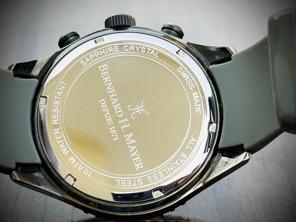 Bernhard H. Mayer Jumbo Size Chronograph 48mm Mens Watch, Swiss made - Grab A Watch Co