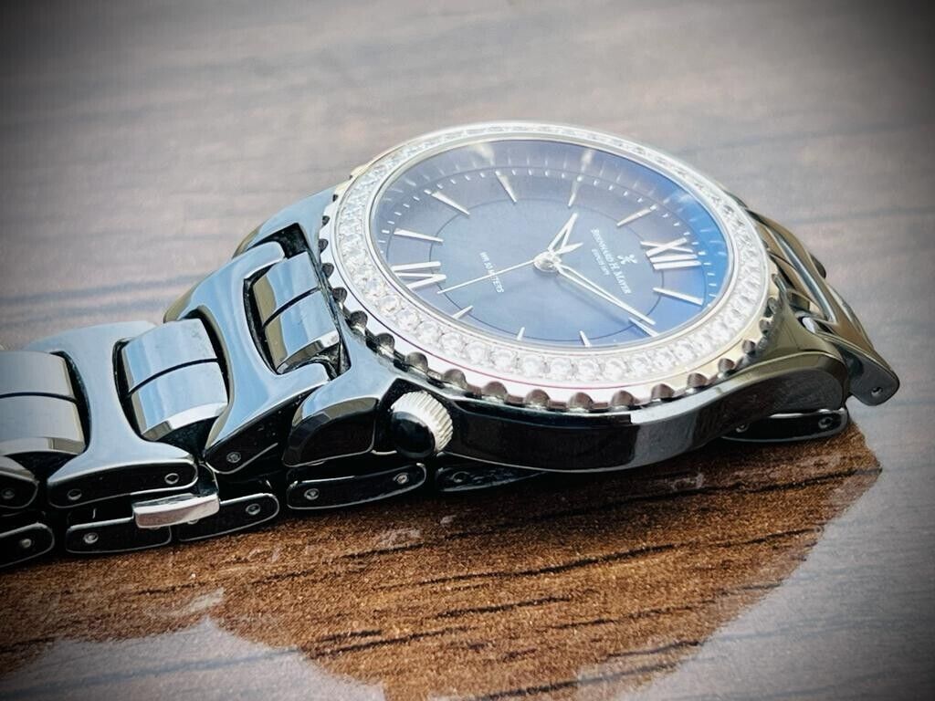 Bernhard H. Mayer La Vida MOP Dial Diamond Bezel Black Ceremic Mens Watch 38mm - Grab A Watch Co