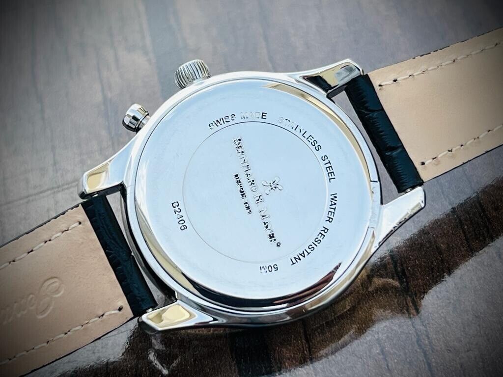 Bernhard H. Mayer REVEIL Black Dial 40mm Mens Watch 40mm B2406 - Grab A Watch Co