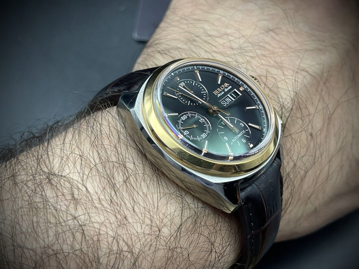Bulova Accutron Accu-Swiss Automatic Chronograph Mens Watch With Cards RRP £2500 - Grab A Watch Co