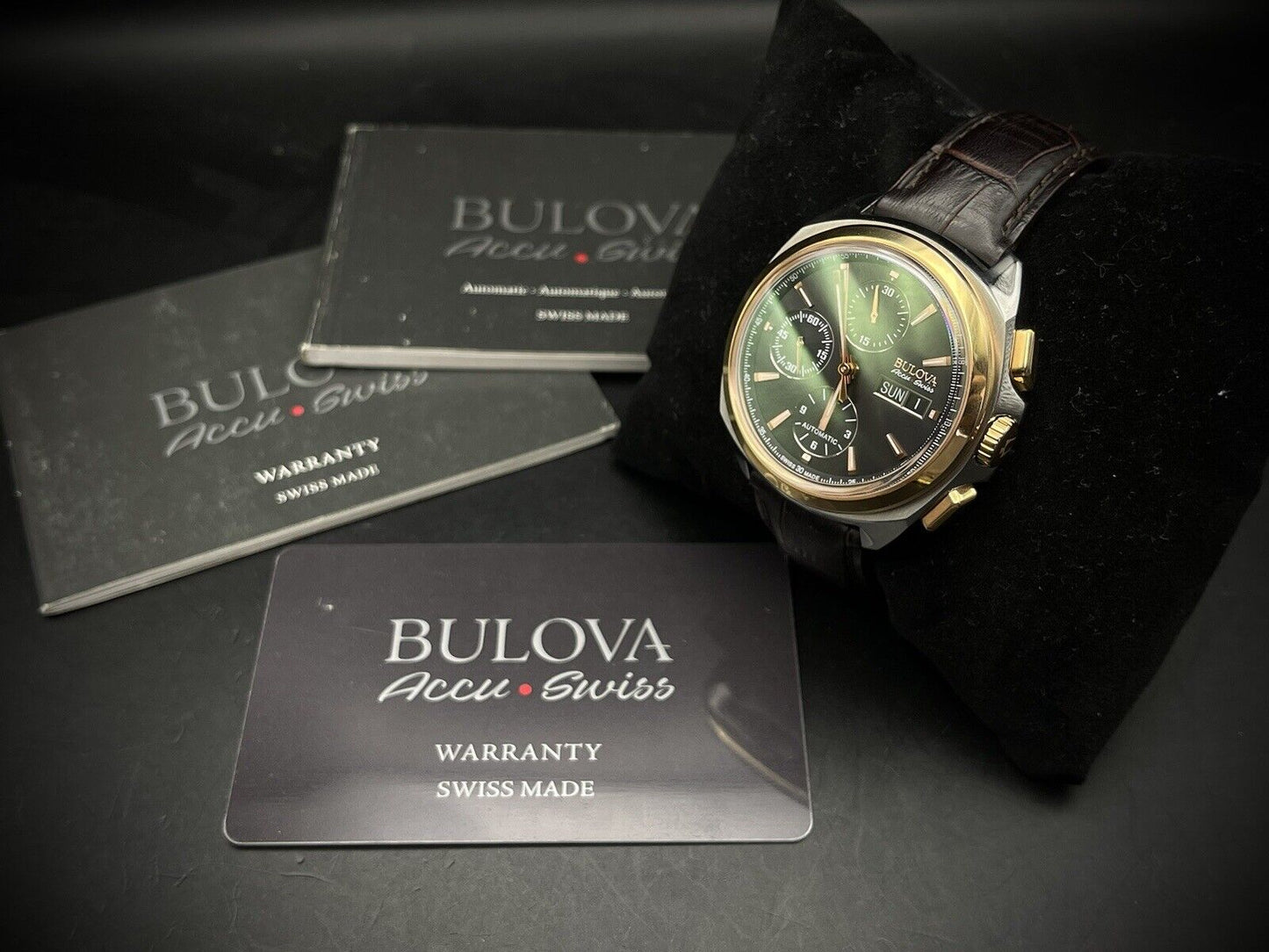 Bulova Accutron Accu-Swiss Automatic Chronograph Mens Watch With Cards RRP £2500 - Grab A Watch Co