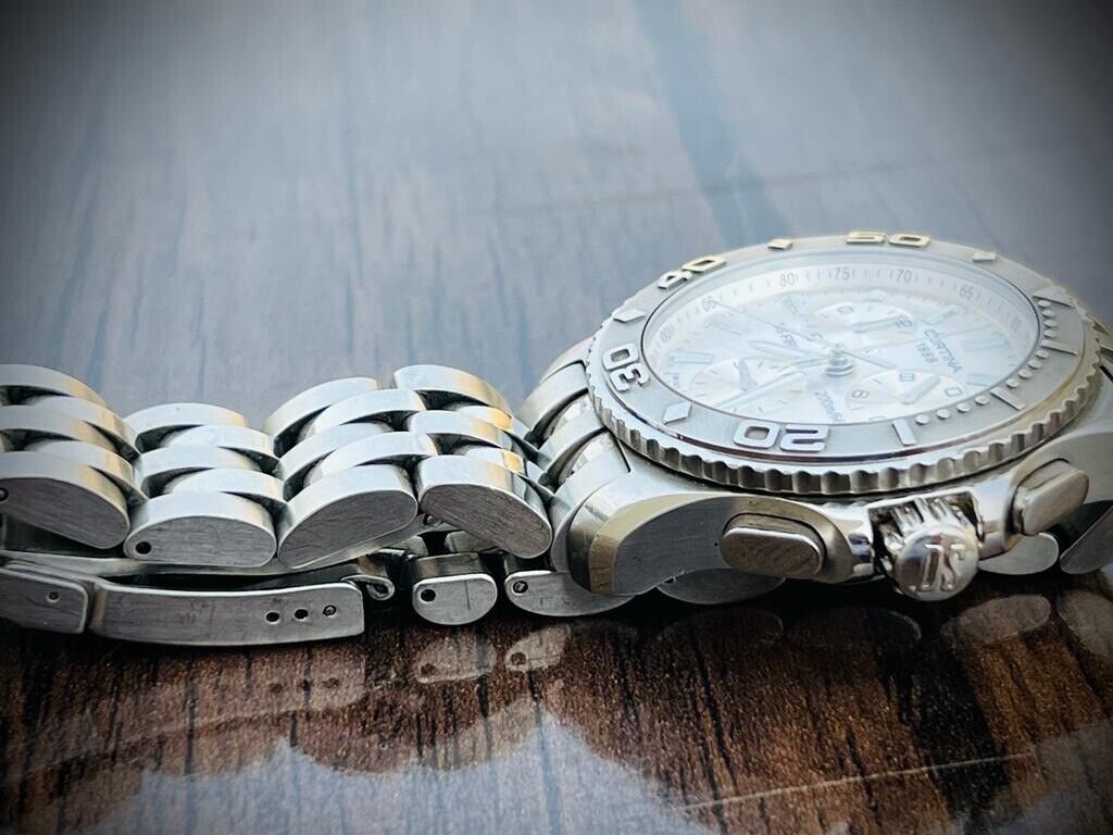 Certina DS First Chronograph 200m Silver Dial Quartz Mens Watch 42mm, Swiss Made - Grab A Watch Co