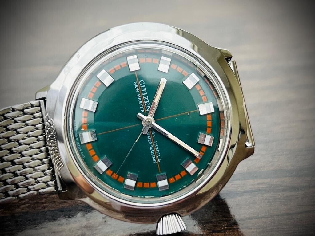 Citizen New Master Automatic Rare Green Dial 21 Jewels 40mm Made in Japan - Grab A Watch Co