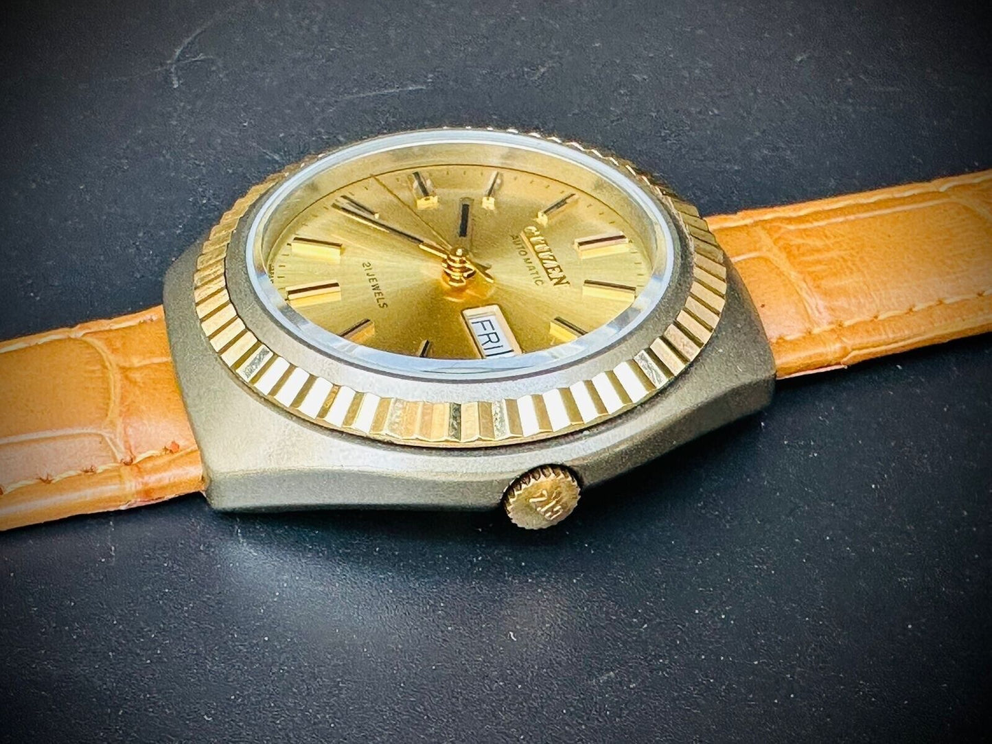 Citizen NOS Automatic Gold Dial 21 Jewels 36mm Made in Japan Ref: 51-1307 - Grab A Watch Co