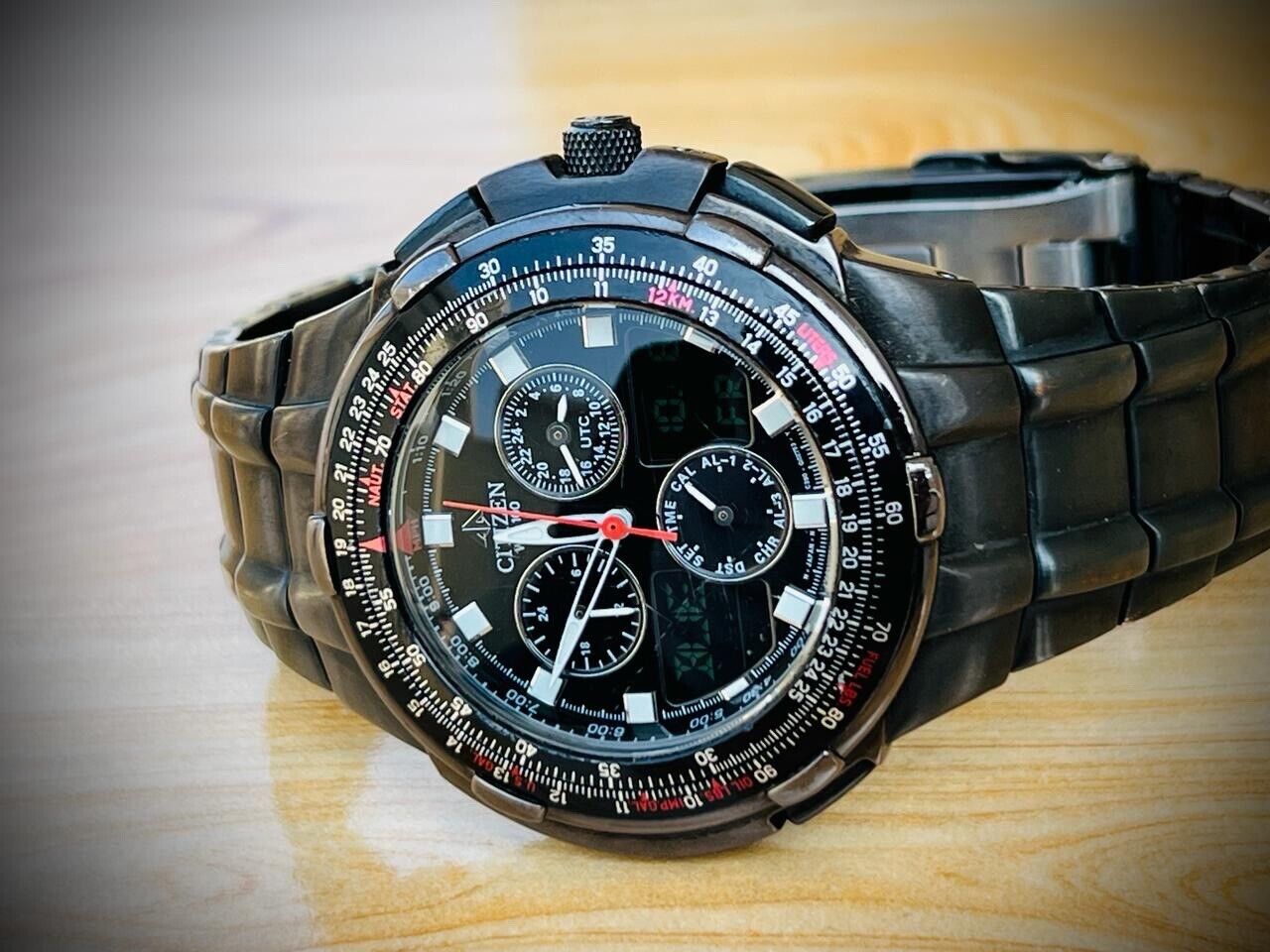Citizen Promaster Nighthawk Black/Steel Dual Timer Digital 40mm Mens Watch RARE - Grab A Watch Co