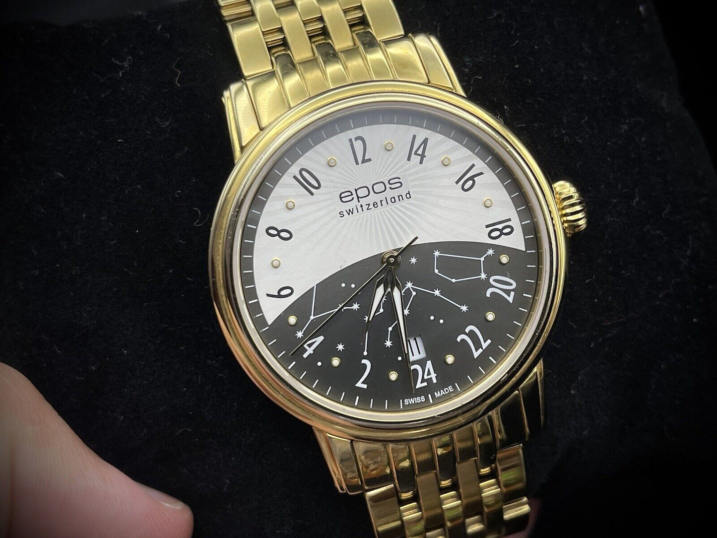 Epos 24H Star Dial Gold Automatic 41mm Mens Watch, 3390, Swiss Made - Grab A Watch Co