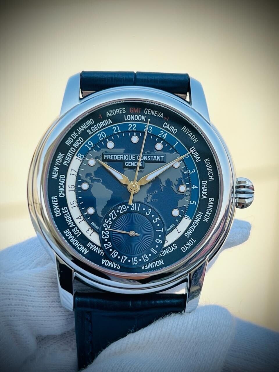 Frederique Constant Classic Worldtimer Automatic Men's Watch FC-718NWM4H6 UK - Grab A Watch Co