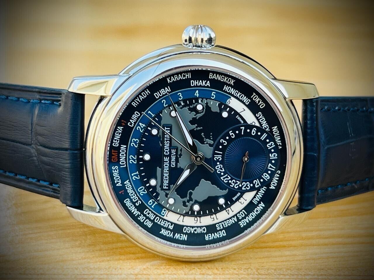 Frederique Constant Classic Worldtimer Automatic Men's Watch FC-718NWM4H6 UK - Grab A Watch Co