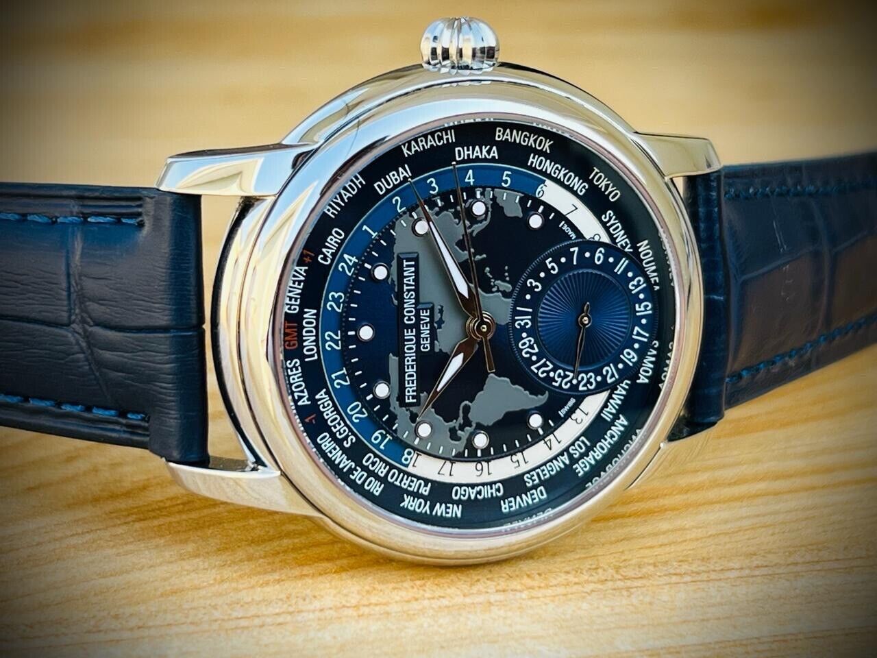 Frederique Constant Classic Worldtimer Automatic Men's Watch FC-718NWM4H6 UK - Grab A Watch Co