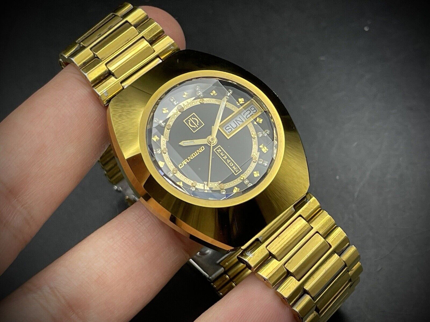 Genuine NOS Vintage Candino New Age Diastar 36mm Sapphire Automatic Mens Watch - Grab A Watch Co