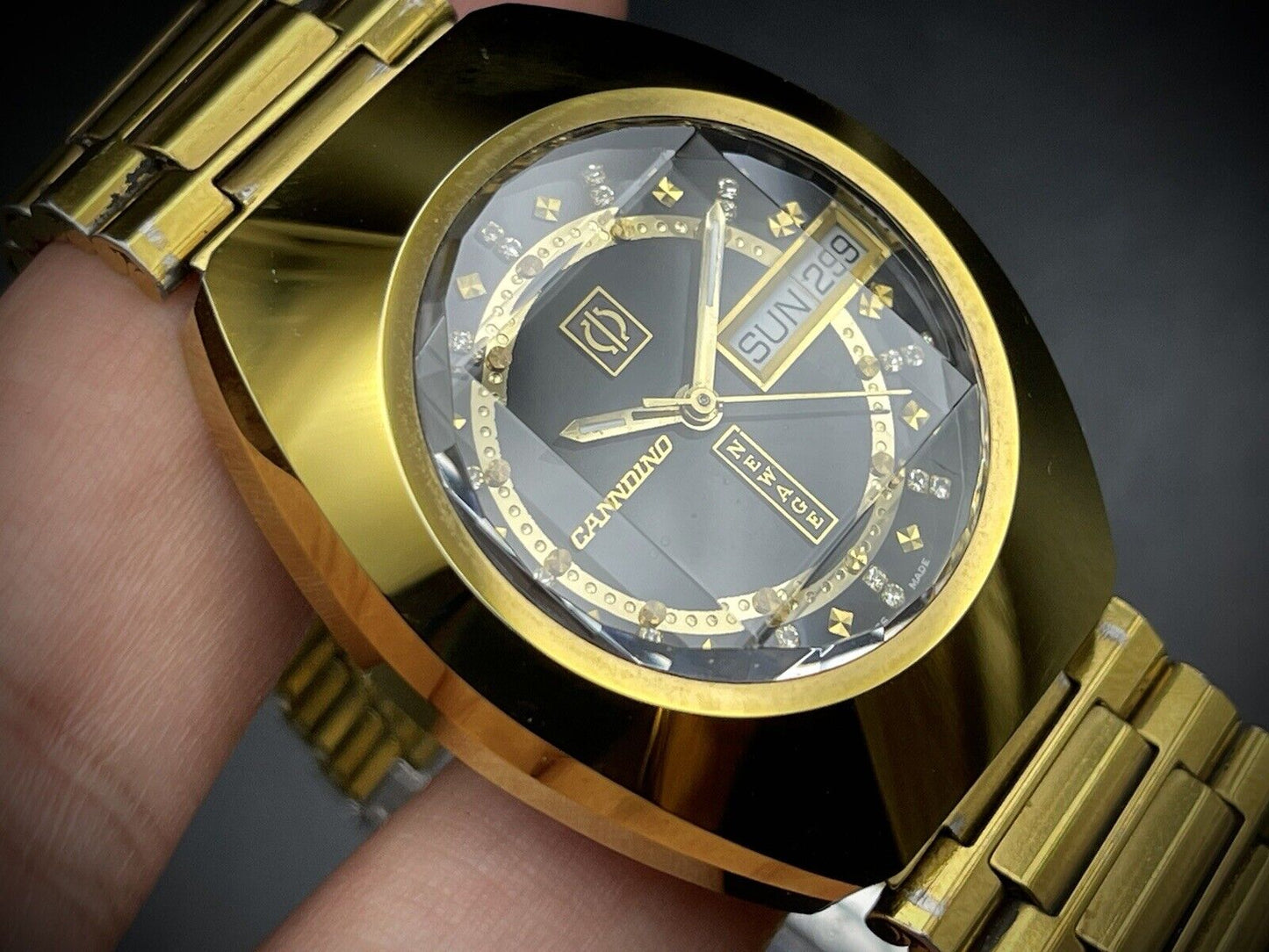 Genuine NOS Vintage Candino New Age Diastar 36mm Sapphire Automatic Mens Watch - Grab A Watch Co