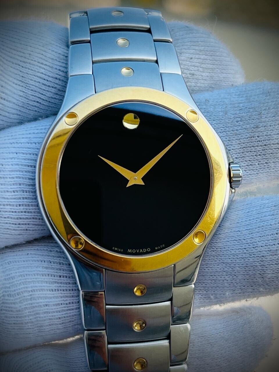 Movado S.E Sports Edition Quartz Mens Watch 40mm Swiss made , Perfect, 2/Tone - Grab A Watch Co