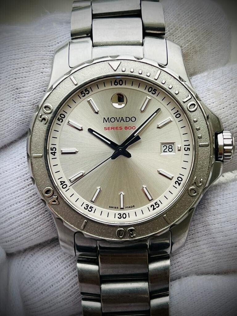 Movado Series 800 Quartz Mens Watch 44mm Swiss made , Perfect - Grab A Watch Co